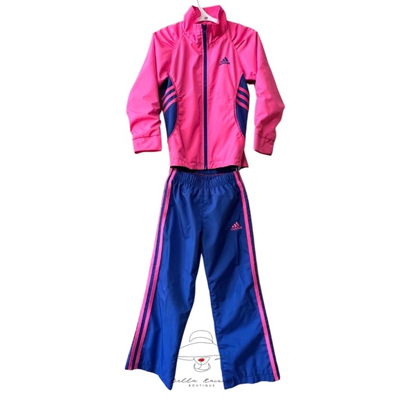 ADIDAS Girls Lightweight Pair of Track Suit - Picture 2 of 10